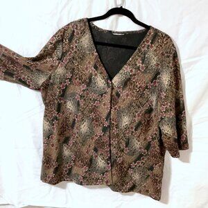 Pink floral lightweight knit overshirt - size 2x
